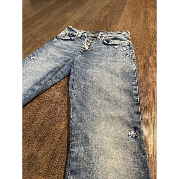 Lucky Brand Women's AVA Mid Rise Cropped Skinny Jeans Embroidered Size 0/25 - Picture 3 of 12